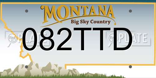 082TTD Montana License Plate