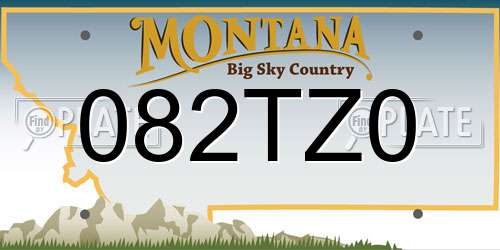 082TZ0 Montana License Plate