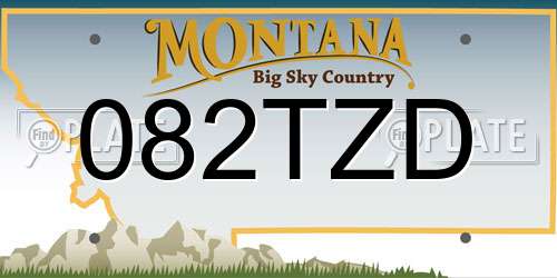082TZD Montana License Plate