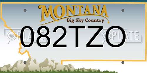 082TZO Montana License Plate