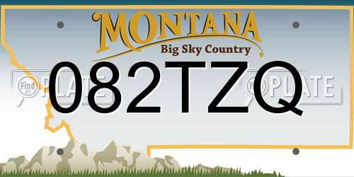 082TZQ Montana License Plate