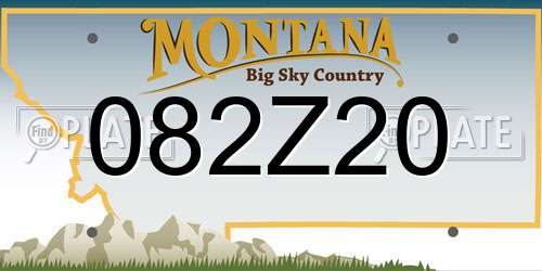 082Z20 Montana License Plate