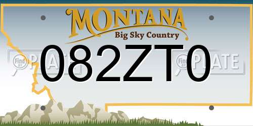 082ZT0 Montana License Plate