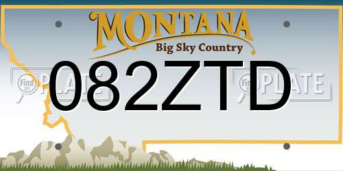 082ZTD Montana License Plate