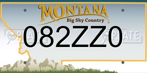082ZZ0 Montana License Plate