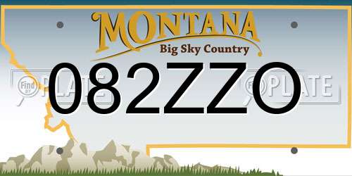 082ZZO Montana License Plate