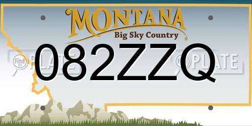 082ZZQ Montana License Plate