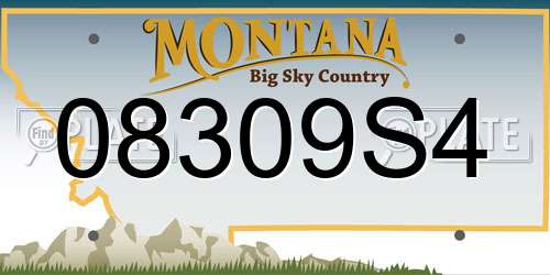 08309S4 Montana License Plate