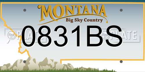 0831BS Montana License Plate