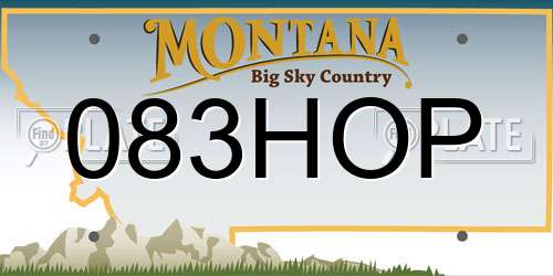 083HOP Montana License Plate
