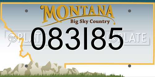 083I85 Montana License Plate