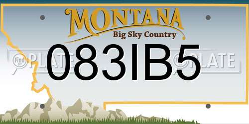 083IB5 Montana License Plate