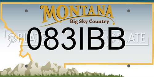 083IBB Montana License Plate