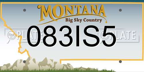 083IS5 Montana License Plate