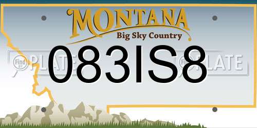 083IS8 Montana License Plate