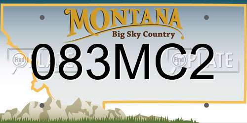 083MC2 Montana License Plate