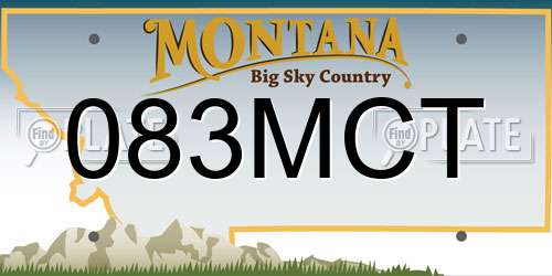 083MCT Montana License Plate