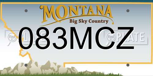 083MCZ Montana License Plate