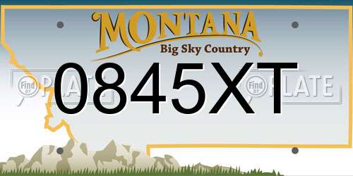 0845XT Montana License Plate