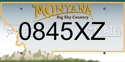 0845XZ Montana License Plate