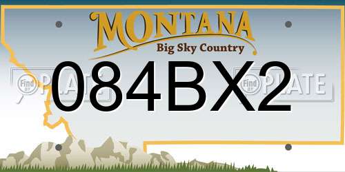 084BX2 Montana License Plate