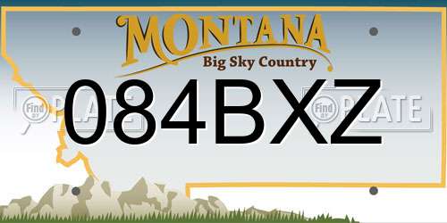 084BXZ Montana License Plate