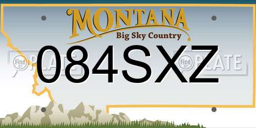 084SXZ Montana License Plate