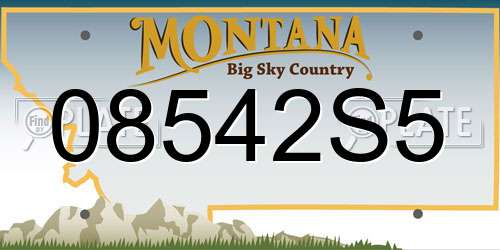 08542S5 Montana License Plate