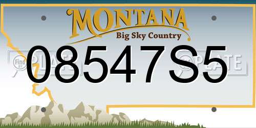 08547S5 Montana License Plate