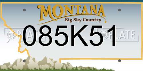 085K51 Montana License Plate