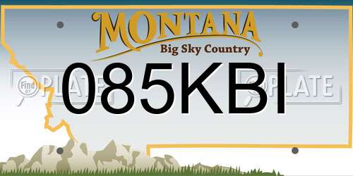 085KBI Montana License Plate