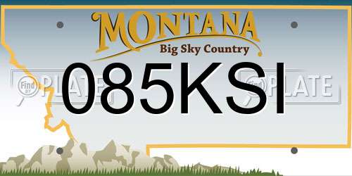 085KSI Montana License Plate