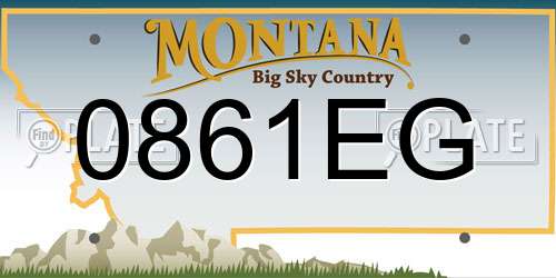 0861EG Montana License Plate