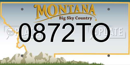 0872TO Montana License Plate
