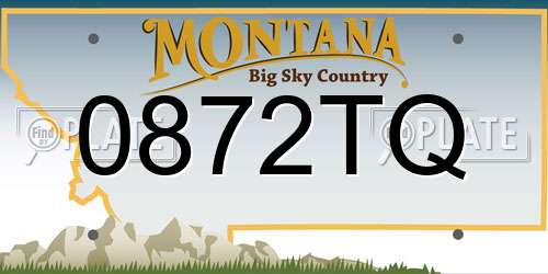 0872TQ Montana License Plate