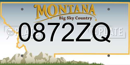 0872ZQ Montana License Plate