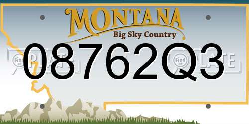 08762Q3 Montana License Plate