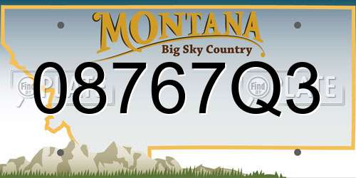 08767Q3 Montana License Plate