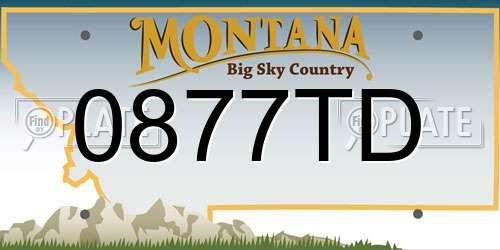 0877TD Montana License Plate