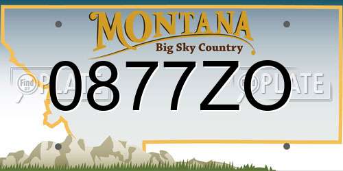0877ZO Montana License Plate