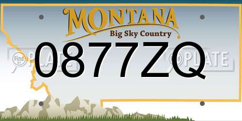 0877ZQ Montana License Plate