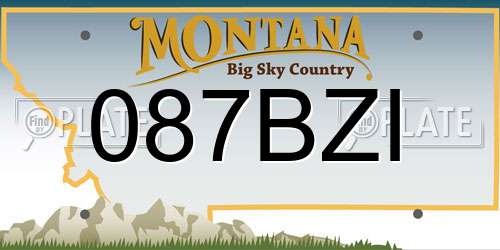 087BZI Montana License Plate