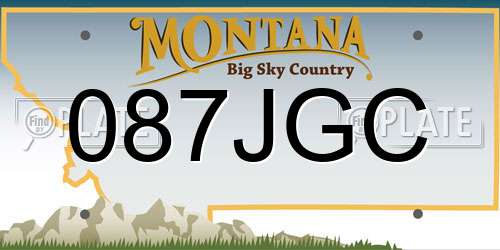 087JGC Montana License Plate