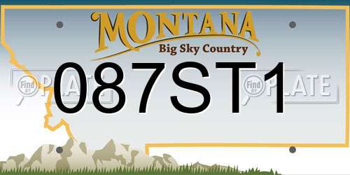 087ST1 Montana License Plate