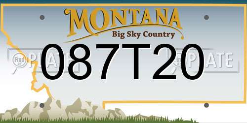 087T20 Montana License Plate
