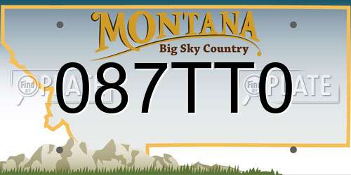 087TT0 Montana License Plate