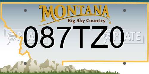087TZ0 Montana License Plate