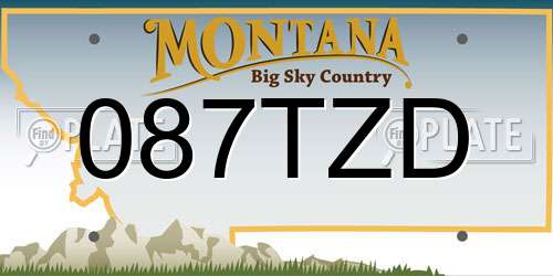 087TZD Montana License Plate