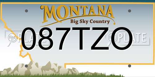 087TZO Montana License Plate