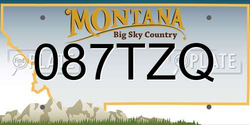 087TZQ Montana License Plate